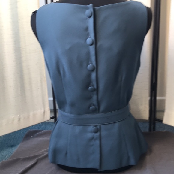 Belted Fitted blouse/short skirt worn once Pjla brand Medium slate blue - Picture 8 of 8